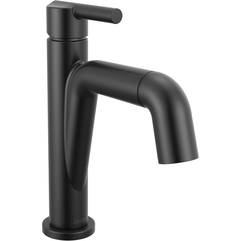 Delta Nicoli 1 Hole Matte Black Bathroom Faucet with Sprayer, Single Hole